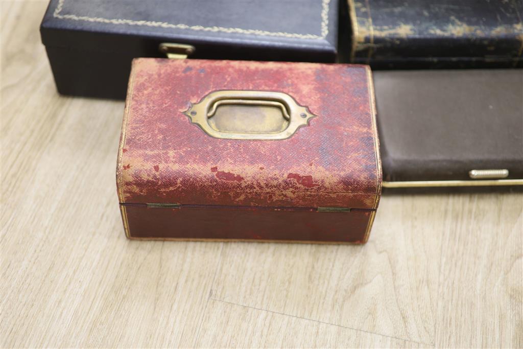 A collection of leather and other jewellery boxes